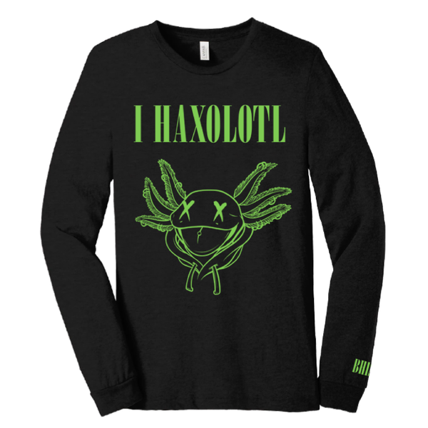 BHIS Long Sleeve I HAXOLOTL Shirt (BLACK/GREEN)